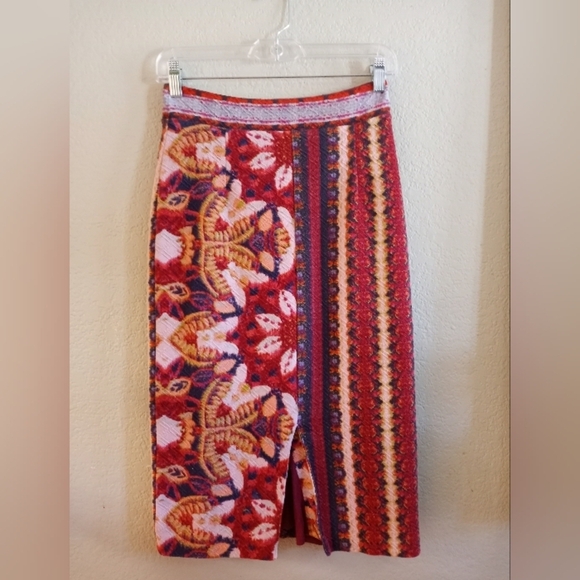 Anthropologie Maeve Marala Bohemian Hippie Arsty Batik Print Lightweight Skirt - Picture 5 of 5